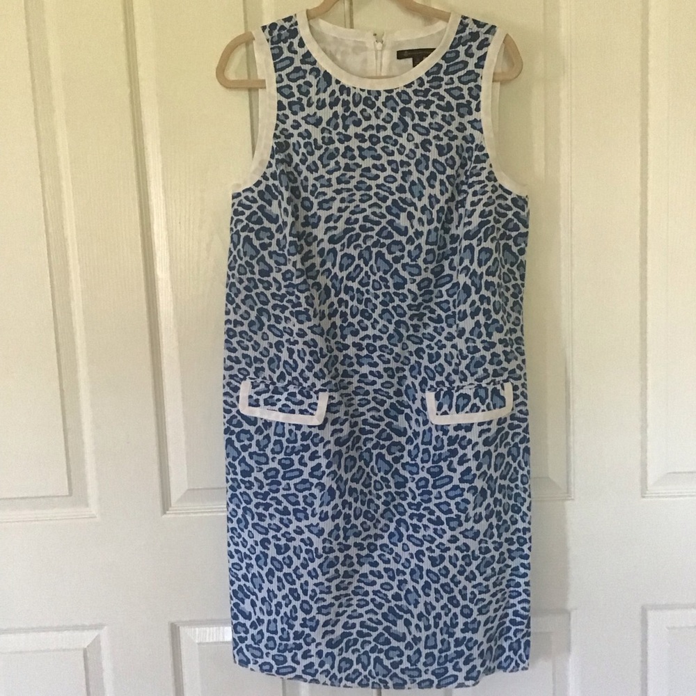 Brooks Brothers animal print shift dress 12